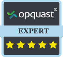 Badge Opquast, niveau Expert 5 étoiles